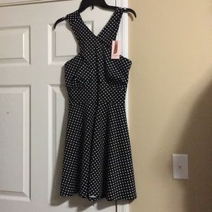 Black Dress with white heart polka dots NWT